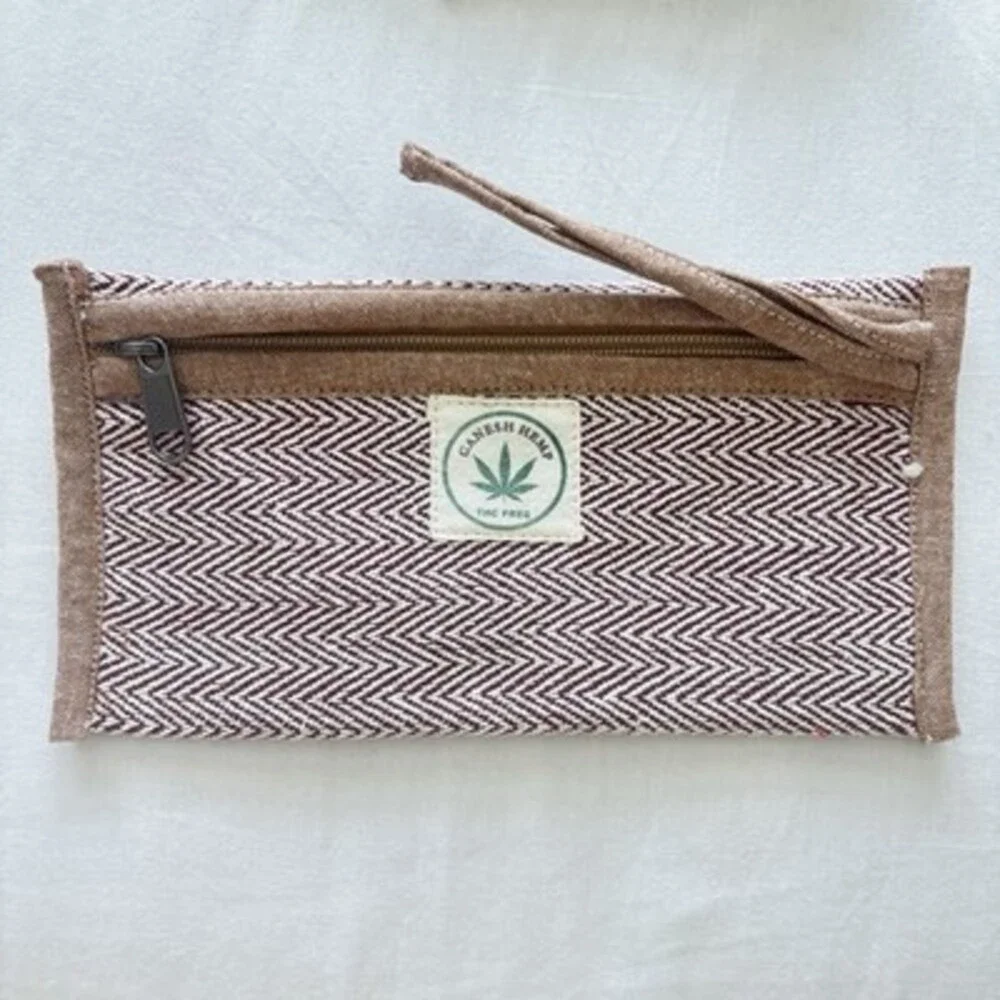 Nepal Hemp Pouch | Natural Eco-Friendly Small Storage Bag |‎ Boho Travel Wallet